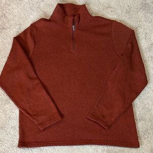 Old Navy Men's Rust Red Quartet Zip-Up Sweater Fleece